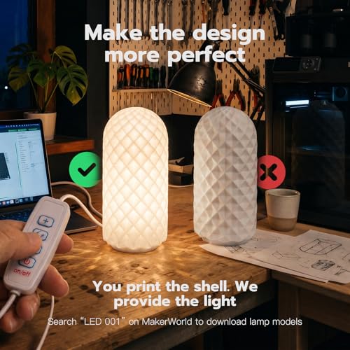 2PCS LED Lamp Kit 001 with 2-Chargers for Bambu Lab MH001 3-Color Dimmable