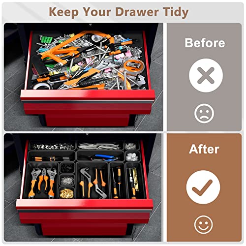 A-LUGEI【𝟳𝟬pcs 𝟲𝗦𝗶𝘇𝗲】 Tool Box Organizer and Storage drawer organizer - size: 70pcs-6 Size