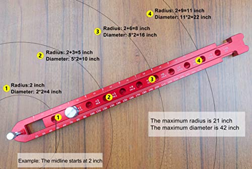 Woodworking Compass Scriber, Adjustable Circle Drawing Ruler - style: Pocket Compass XL - 1" – 21" Range