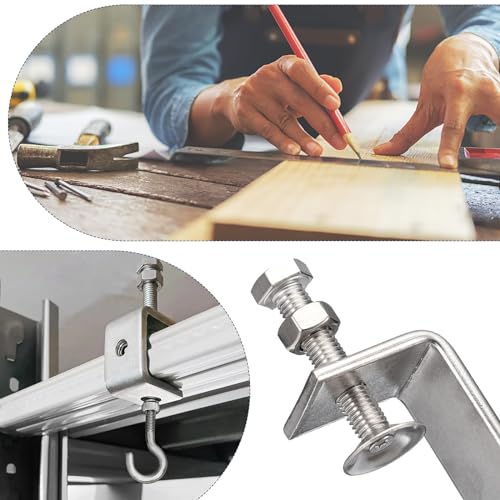 2 Pack 304 Stainless Steel C Clamps with 100mm/3.94" Stable Wide Jaw Opening Tiger Clamp for Woodworking Welding Construction Household Mount - size: 100mm/3.94"