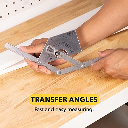 General Tools Protractor Angle Finder Stainless Steel Woodworking 0-180°