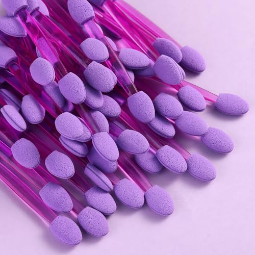 Chrome Applicator for Nails, 50pcs Dual-Sided Sponge Brushes - color: 50pcs-Purple