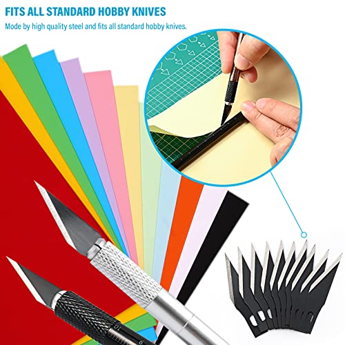 EHDIS Precision Craft Knife Blades 11# Knife Blades Refill Hobby Art Blades Cutting Tool with Storage Case for Craft, Hobby, Scrapbooking, Stencil (100)