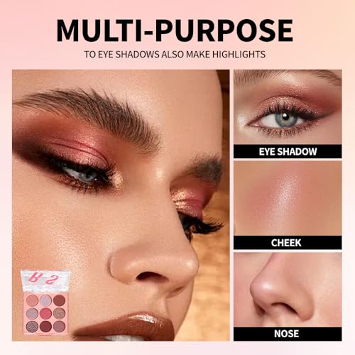 Mauve 9-Color Eyeshadow Palette – Waterproof, Long-Lasting, Matte & Shimmer – Rose, Plum & Mauve Tones for Soft, Blendable,Elegant Eye Makeup 02# - color: D-#02