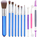 Patelai 10 Pcs Food Safe Paint Brushes Fondant Tools Cake Painting, Blue - color: Blue