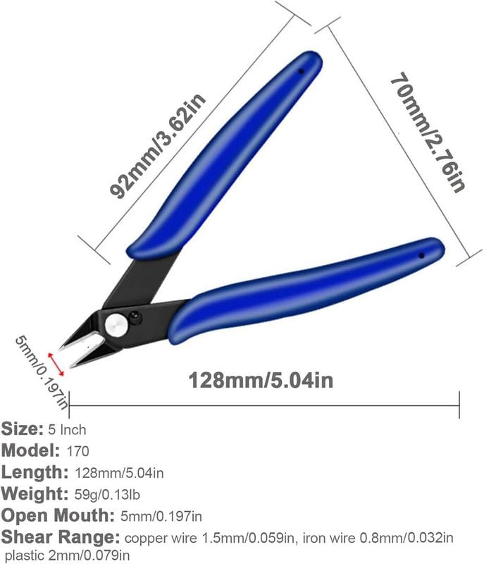 2-Pack Micro Flush Cutters, Wire Cutter, Craft, Jewelry, Electronics