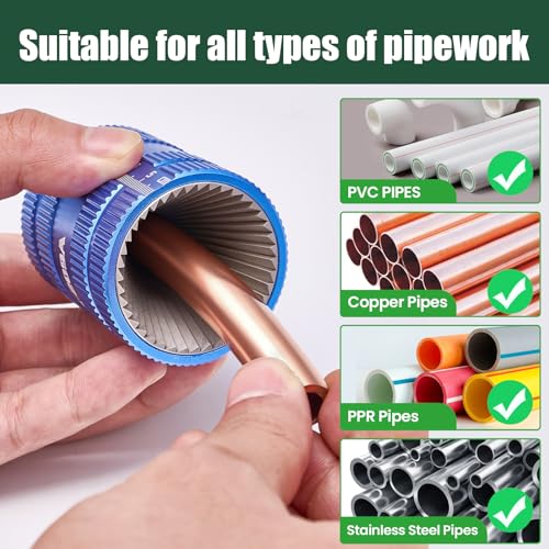 Super Stars Pipe Reamer Tool - 1/4–1-5/8 inch Cone-Style Inner/Outer Deburring Tool with Hardened Steel Cutting Edges for Copper and Stainless Steel Tubing - style: Blunt Cone