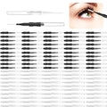 100 Pcs Micro Eyebrow Brush With Cap - Spoolie Lamination Brush 2 Size Multifunctional Spooly Lash - color: 100 Pcs