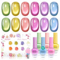 Beetles Fruit Magnet Cat Eye Gel Nail Polish Set, 6 Colors Glass Cat Eye - color: A - Pink Red Green | Silent Meditation