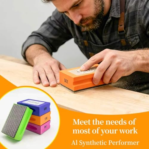 Diamond Hand Polishing Pads,100 Grit Diamond Sanding Pads - color: green