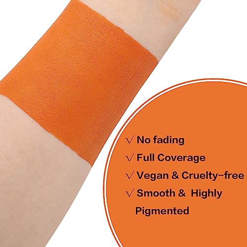 BADCOLOR Orange Face Body Paint Stick, Cream Blendable Eye Black Full Body Paint Makeup for Halloween SFX Makeup Cosplay Joker Zombie Vampire Costume Parties - color: 1PCS Orange