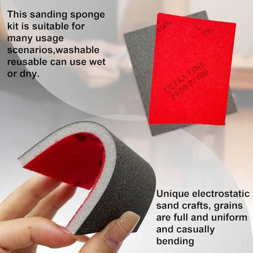 Sanding Sponge Set, 20 Pcs 800-1000 Grit Sanding Block Pads - size: 800-1000 x 20pcs