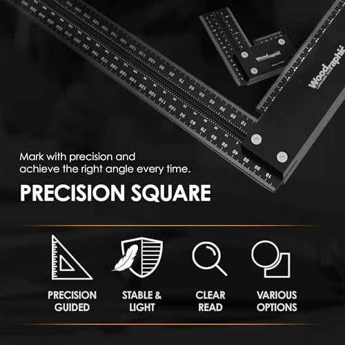 Large Woodworking Square Inch Set 8 & 12 - Professional Framing Carpenter Tool | Aluminum Precision Machinist Ruler for Construction Layout Rafter Speed Triangle - size: Inch Set - 8 & 12