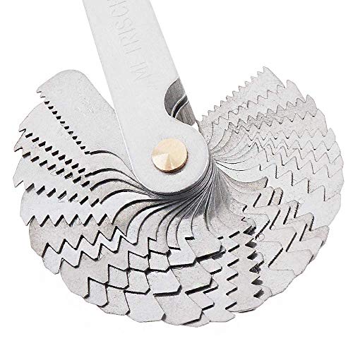 ChgImposs Metric & Imperial & US Screw Gauge SAE Whitworth 55 Degree & Metric 60 Degree & & US 60 Degree Thread Pitch Gauge for Industrial Measurement