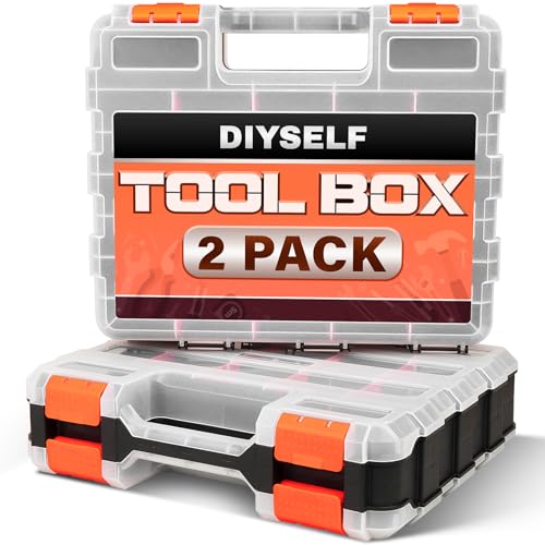 DIYSELF 2 Pack Hardware Organizer, 34-Compartment Small Parts Organizer - size: 2 Pack
