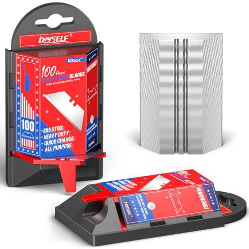 DIYSELF 200 Pack Utility Knife Blades, SK5 Box Cutter Blades with Dispenser - size: 200-Pack