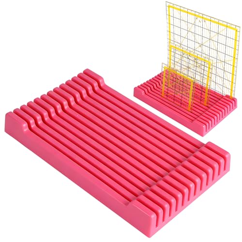 Storage Rack for Quilting Rulers 6“* 10“-12 Slot Ruler Holder Organizer and Storage for Storing Sewing rulers (1 Pack-Pink)