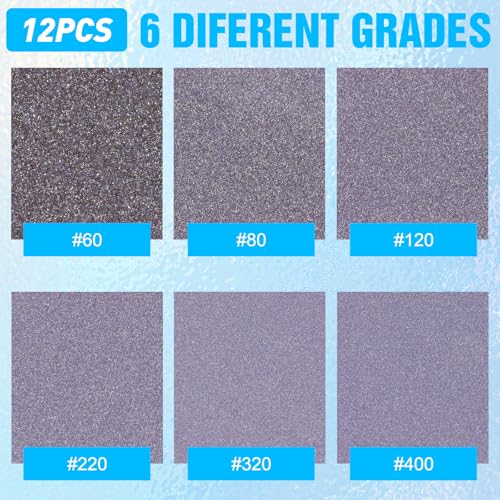 12 Pack Sanding Sponge, Washable and Reusable Sanding Blocks 100 Grit Wet Dry Sand Paper for Wood Drywall Metal Furniture - size: 100 Grits