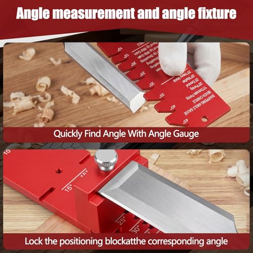 Precision Chisel Sharpening Jig & Guide, with Angle Fixture & Gauge (10-45) Sharpener for Wood Chisels and Plane Blades up to 2.8" Width