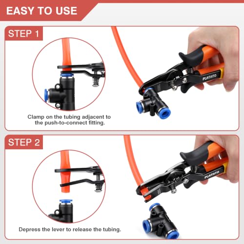 PLATATO Air Line Removal Tool for 1/4”- 5/16” (6-8mm) with Tube Cutter - size: 1/4", 5/16"