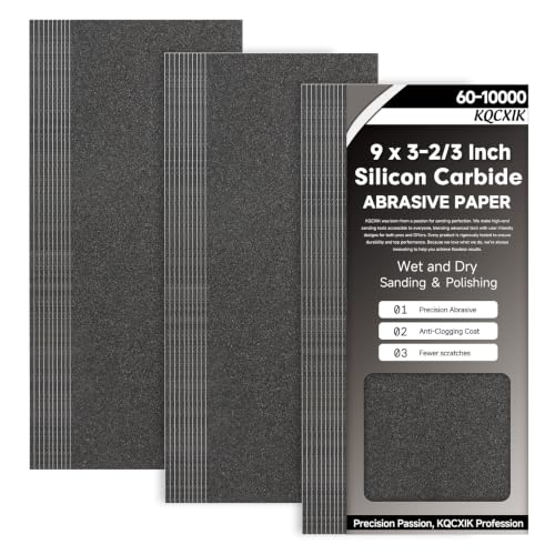 Premium 30-Sheet 400 Grit Wet Dry Sandpaper, 9 x 3-2/3 Inch - color: 400Grit, size: 9x3.6inch