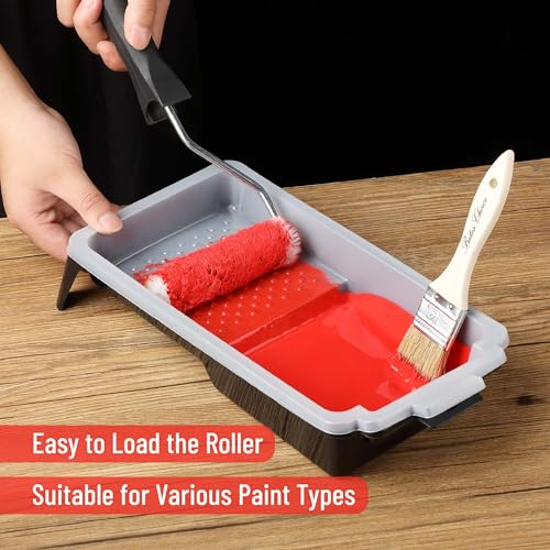 Bates- 4 Inch Paint Tray Set, 81 Pack, 1x 4 Inch Paint Roller Tray, 80x Disposable Plastic Liners, Black and White - size: 4 inch, 81 pcs