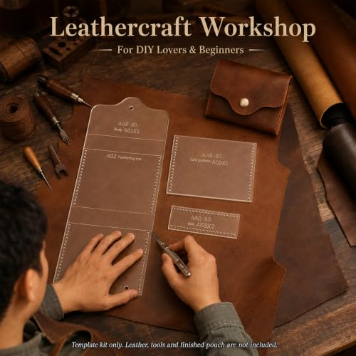 RIVEENY Acrylic Leather Templates for Coin Purses Card Holders DIY Reusable - color: AAB-80