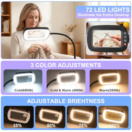 Extra Large 30X 10X Floor Magnifying Glass with Light and Stand