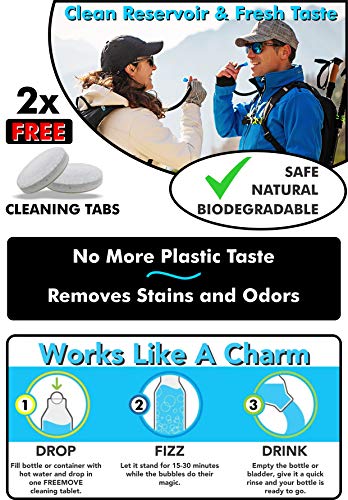 Hydration Bladder Cleaning Kit 6in1 - Clean and Maintain 2L and 3L Water Bladders with Ease - Includes 3 Brushes, Drying Hanger, Carry Bag & 2 Cleaning Tablets For Any Camelback Water Pack Backpack
