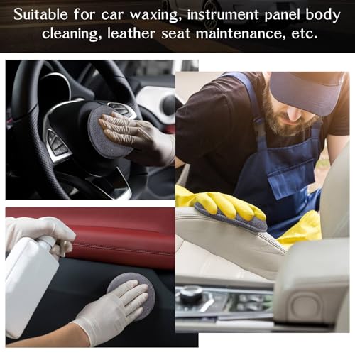 Tanlade 50 Pcs Microfiber Wax Applicator Pads 5 Inch, Grey - color: Gray