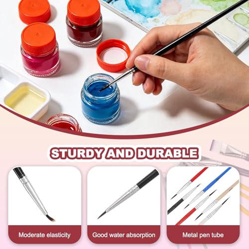 MECCANIXITY 30Pcs Fine Pointed Miniature Paint Brushes(Black #0) - color: Black, size: #0