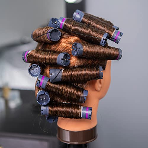 20-22" Female 100% Human Hair Mannequin Head for Hairdresser - color: Brown Black