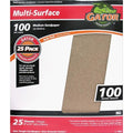 Gator 9" x 11" Multi-Surface Sanding Sheets, 100 Grit, 25 Pack - size: 100 Grit