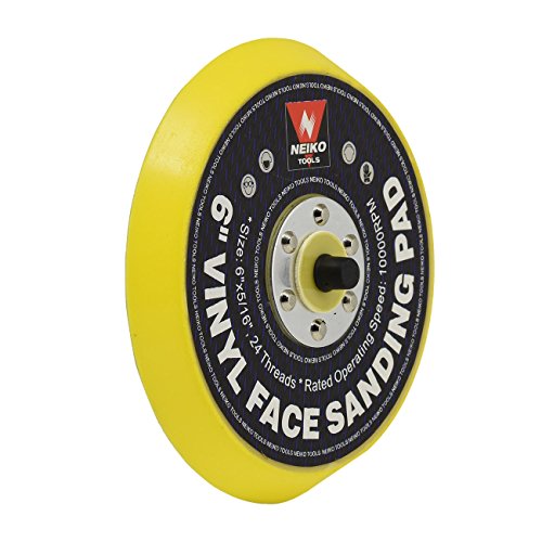 NEIKO 30262A 6" Sanding Pad with Vinyl PSA Backing, 5/16” Arbor with 24 Thread Mounts, 10,000 RPM, Sanding Pads are Ideal for Orbital and Dual Action Sander - size: 6" Standard, style: PSA (Sticky-Back)