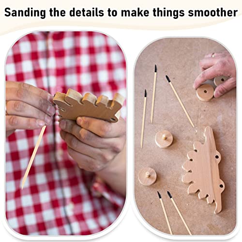 Honoson 60 Pack Sanding Sticks Matchsticks Fine Detailing