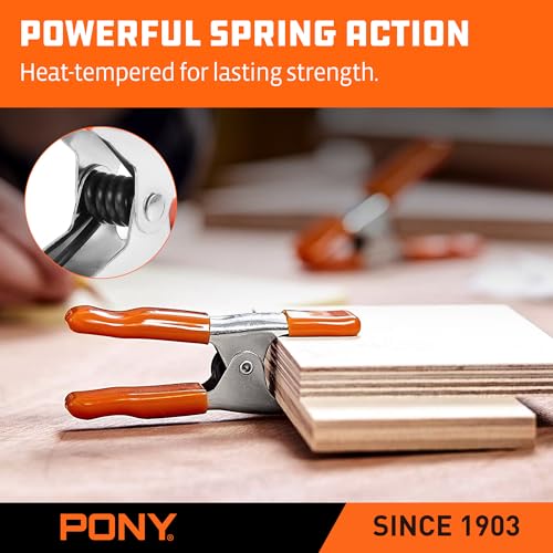 PONY 6" Heavy Duty Metal Spring Clamps with Protective Tips, 10-Piece - size: 6 Inch 10-Piece
