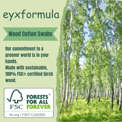 Eyxformula 1000 Count Pointed Cotton Swabs, FSC Certified Wooden Sticks - color: 1000 pcs