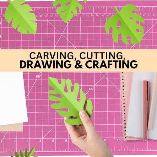 ARTIST'S BEST 12" x 18" Pink Cutting Mat | Self-Healing Surface | Inch & Millimeter Grid Lines | 60° & 45° Angles | Rotary Cutting Sewing Mat for Craft, Fabric, Scrapbooking