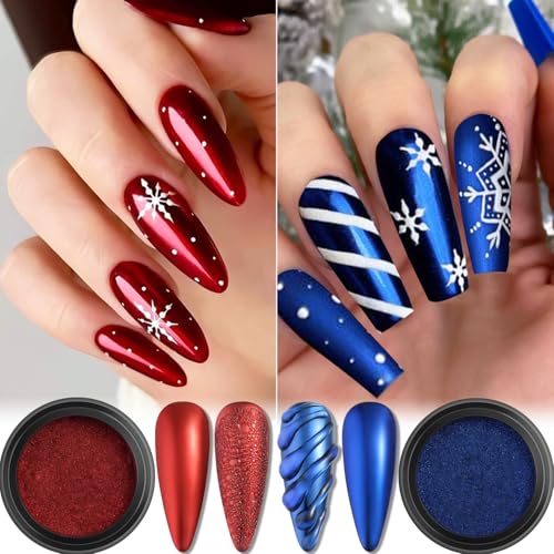 Fcozpjk Chrome Nail Powder Set 24 Colors Gold Silver White Peal Chrome Art - color: Chrome Set 2