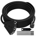Outdoor Extension Cord 25FT with 3 Outlets, 3 Prong Power Grounded, 14AWG - size: 25FT, style: 14AWG (14 Gauge)