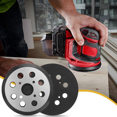 3 Pack 5" 8 Hole Replacement Sander Metal Pad Compatible with Milwaukee 6021-21 6034-21 2648-20 2648-21 Orbital Sander Hook and Loop Replacement Part #51-36-7100 (4 Screw Holes Sander Pads) - style: Metal Pad 3 PACK