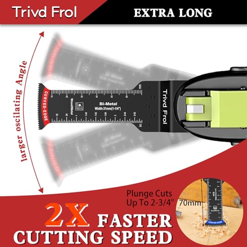 Trivd Frol 10 PCS Extra Long Multi Tool Blades for Wood Plastic Nails Metal - size: 10 PCS 31MM Extra Long