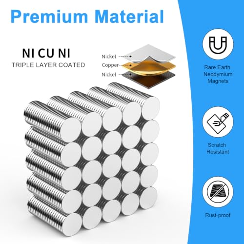 Small Magnets for Crafts, 8x1 mm Round Magnets 500 Pack - size: 8x1 mm