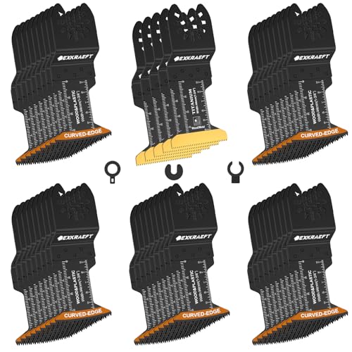 50PCS Curved-Edge Oscillating Tool Blade for Wood, Plastic