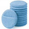 12Pcs 5-Inch Microfiber Foam Wax Applicator Pads with Finger Pocket - color: Solid Blue, size: 12pcs