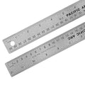 Pacific Arc Stainless Steel 12 Inch Metal Ruler Non-Slip Cork Back, with Inch and Metric Graduations - style: 12"