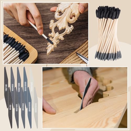 70 Pcs Sanding Sticks Plastic Model,Double Angle,80-7000 Grit - style: Double Angle