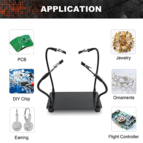 XYK Helping Hands Soldering Station, Soldering Kit, Third Hand Soldering Tool 4 Flexible Arms Helping Hands for Electronic Repair Soldering Jewelry Crafts - Black - color: Black, size: Large