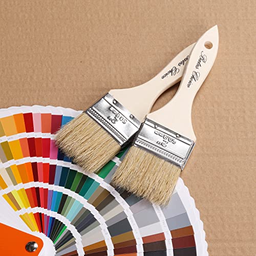 Bates- Chip Paint Brushes, 2 Inch, 9 Pack, Natural Bristle with Wood Handle - size: 2 Inch, 9 Pack