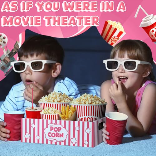 GlikCeil Movie Night Supplies Snack Trays with Handles, Cute - style: Cute